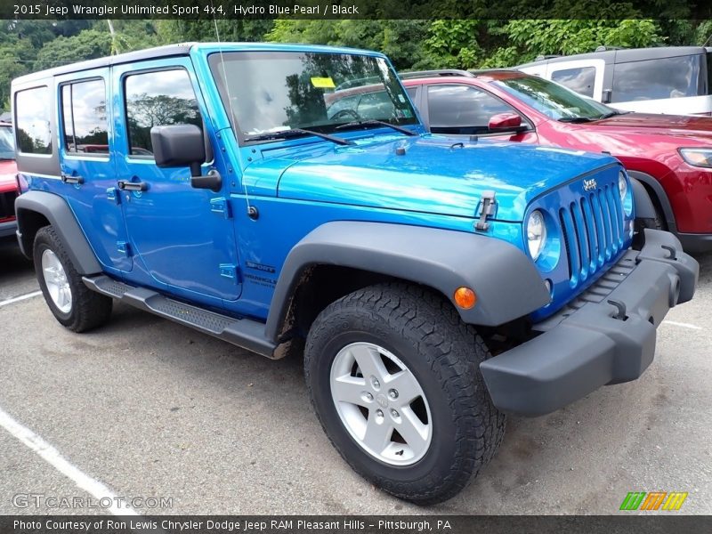 Hydro Blue Pearl / Black 2015 Jeep Wrangler Unlimited Sport 4x4