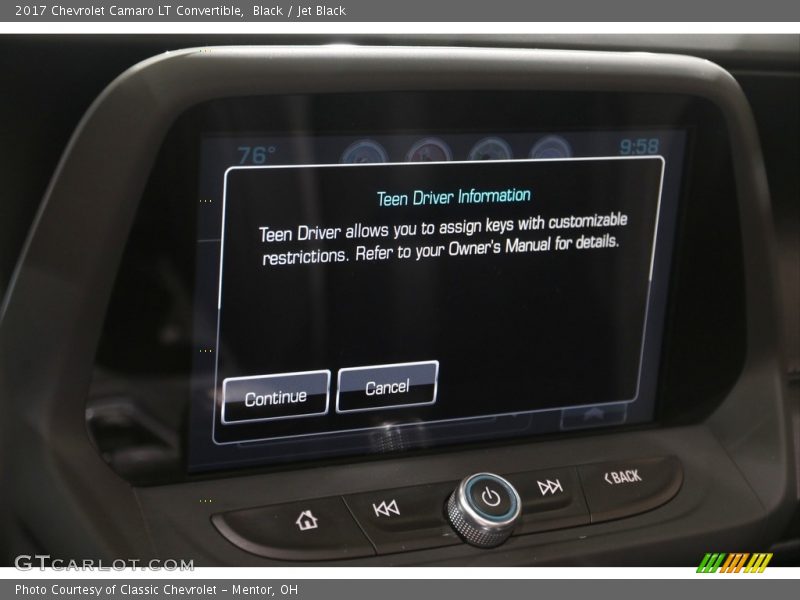 Black / Jet Black 2017 Chevrolet Camaro LT Convertible