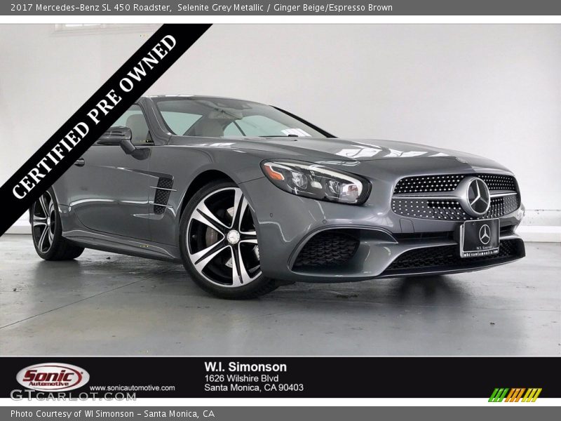 Selenite Grey Metallic / Ginger Beige/Espresso Brown 2017 Mercedes-Benz SL 450 Roadster