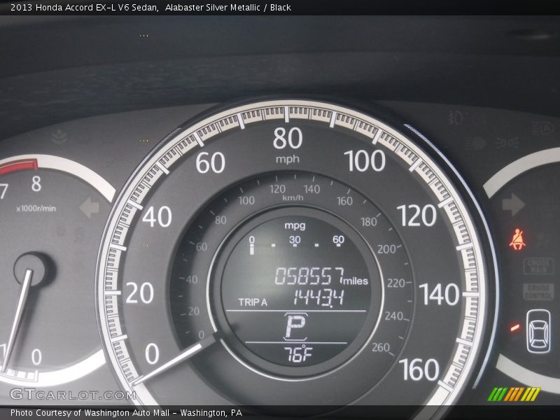 Alabaster Silver Metallic / Black 2013 Honda Accord EX-L V6 Sedan
