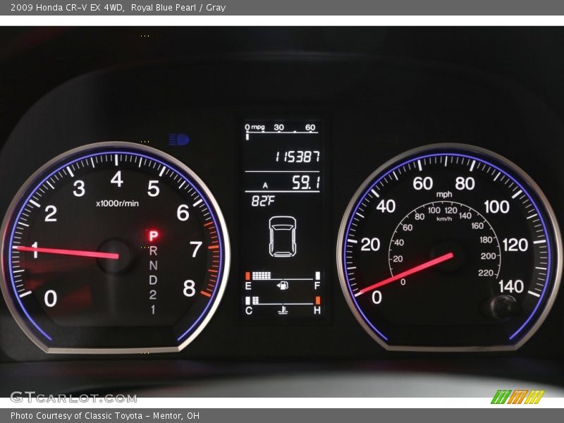 Royal Blue Pearl / Gray 2009 Honda CR-V EX 4WD