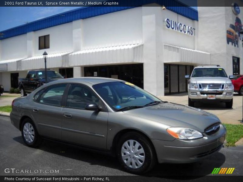 Spruce Green Metallic / Medium Graphite 2001 Ford Taurus LX