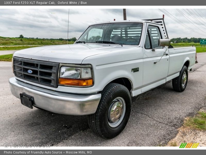 Oxford White / Blue 1997 Ford F250 XLT Regular Cab