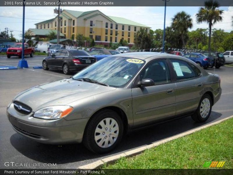 Spruce Green Metallic / Medium Graphite 2001 Ford Taurus LX