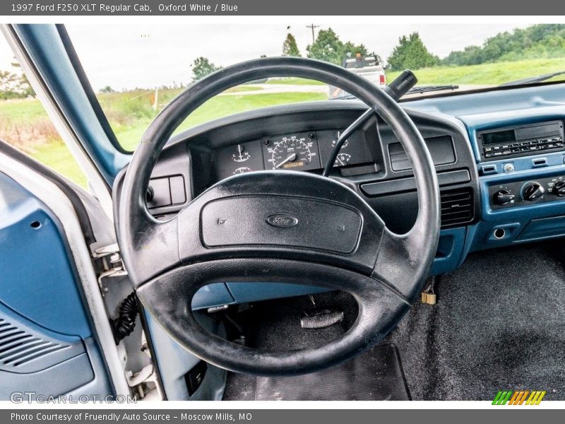 Oxford White / Blue 1997 Ford F250 XLT Regular Cab