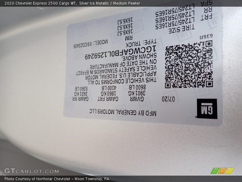 Silver Ice Metallic / Medium Pewter 2020 Chevrolet Express 2500 Cargo WT