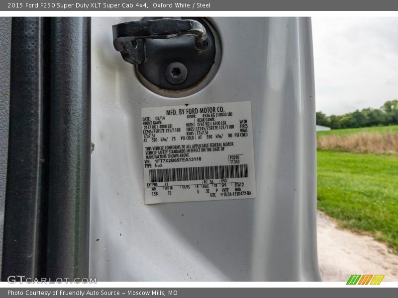 Oxford White / Steel 2015 Ford F250 Super Duty XLT Super Cab 4x4