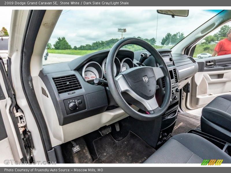 Stone White / Dark Slate Gray/Light Shale 2009 Dodge Grand Caravan SE