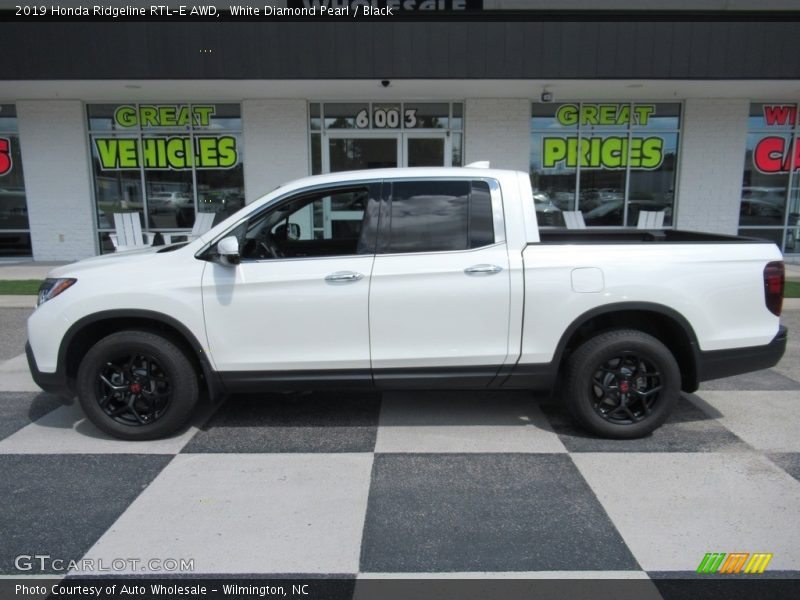 White Diamond Pearl / Black 2019 Honda Ridgeline RTL-E AWD