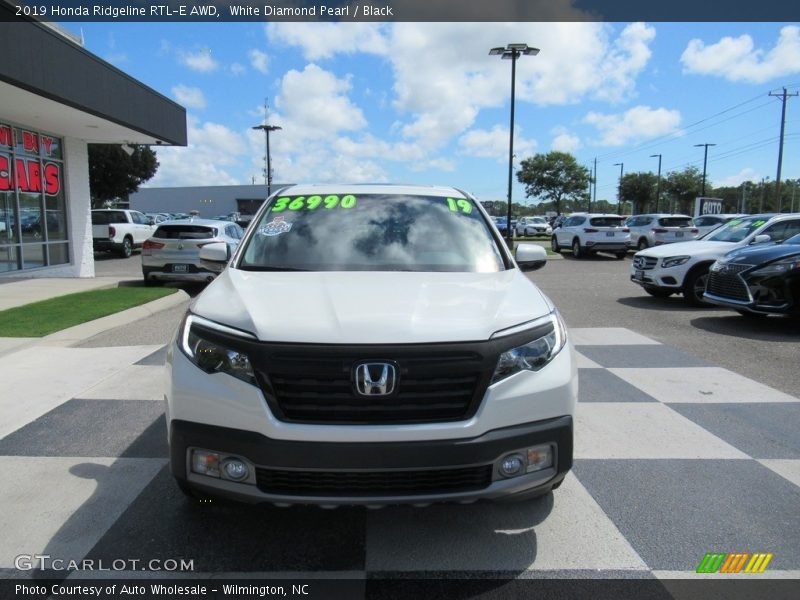 White Diamond Pearl / Black 2019 Honda Ridgeline RTL-E AWD