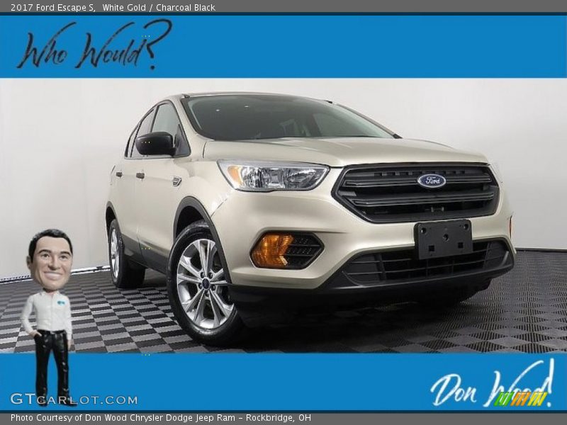 White Gold / Charcoal Black 2017 Ford Escape S