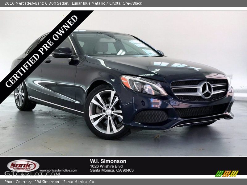 Lunar Blue Metallic / Crystal Grey/Black 2016 Mercedes-Benz C 300 Sedan