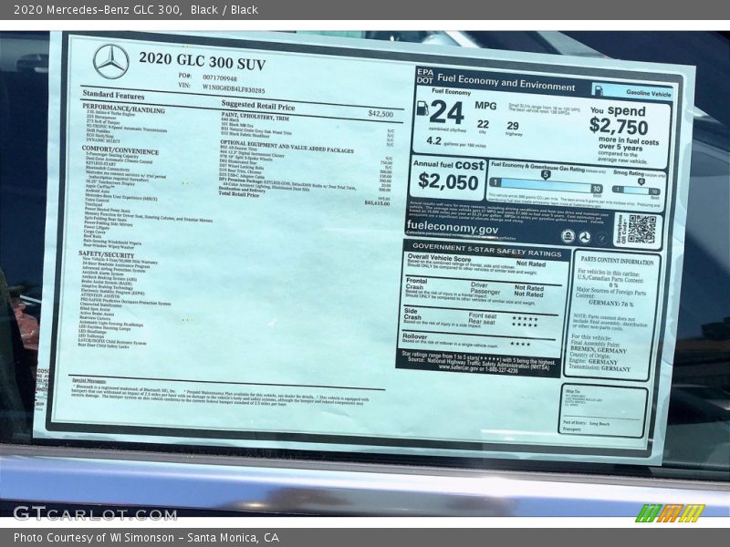 Black / Black 2020 Mercedes-Benz GLC 300