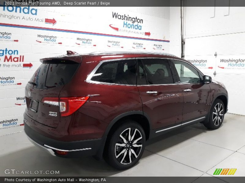 Deep Scarlet Pearl / Beige 2021 Honda Pilot Touring AWD