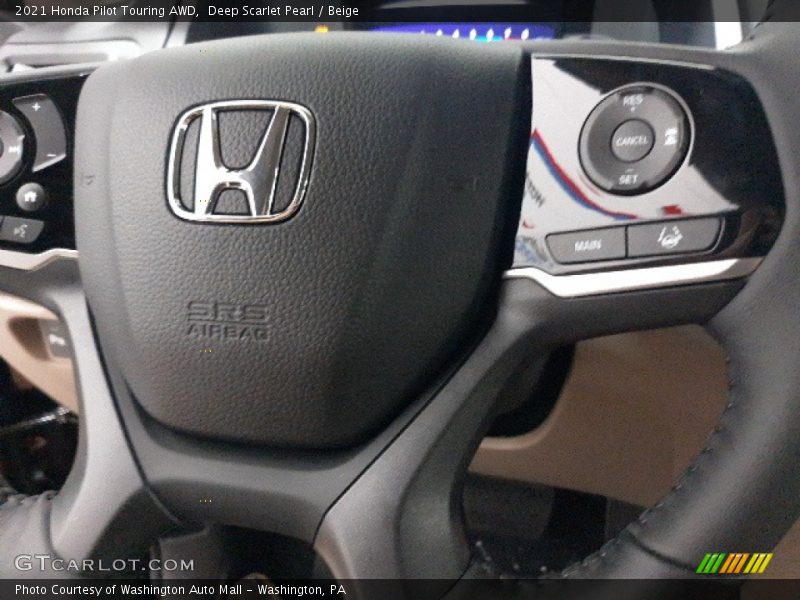 Deep Scarlet Pearl / Beige 2021 Honda Pilot Touring AWD
