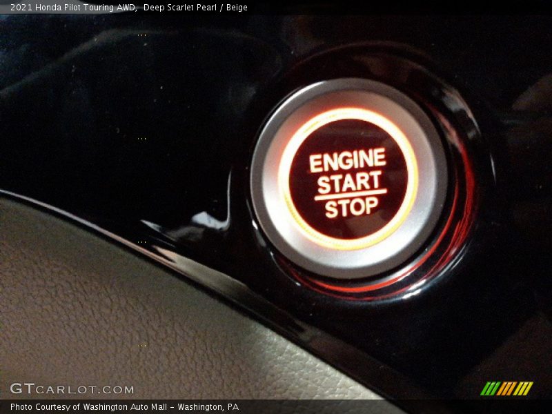 Deep Scarlet Pearl / Beige 2021 Honda Pilot Touring AWD