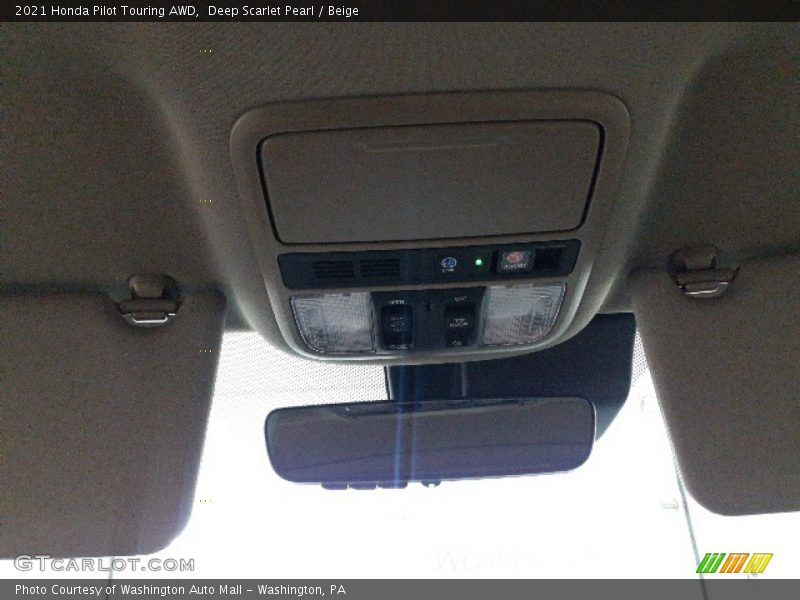 Deep Scarlet Pearl / Beige 2021 Honda Pilot Touring AWD