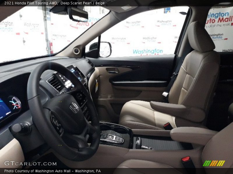 Deep Scarlet Pearl / Beige 2021 Honda Pilot Touring AWD