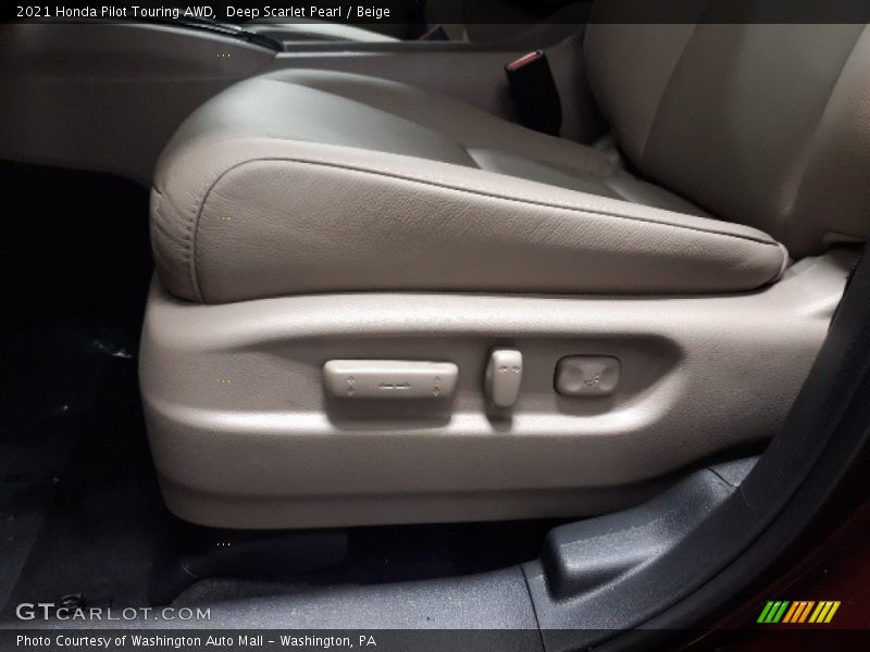 Deep Scarlet Pearl / Beige 2021 Honda Pilot Touring AWD
