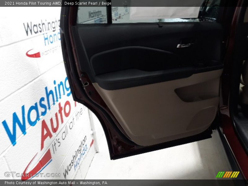 Deep Scarlet Pearl / Beige 2021 Honda Pilot Touring AWD