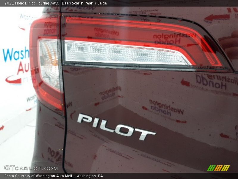 Deep Scarlet Pearl / Beige 2021 Honda Pilot Touring AWD