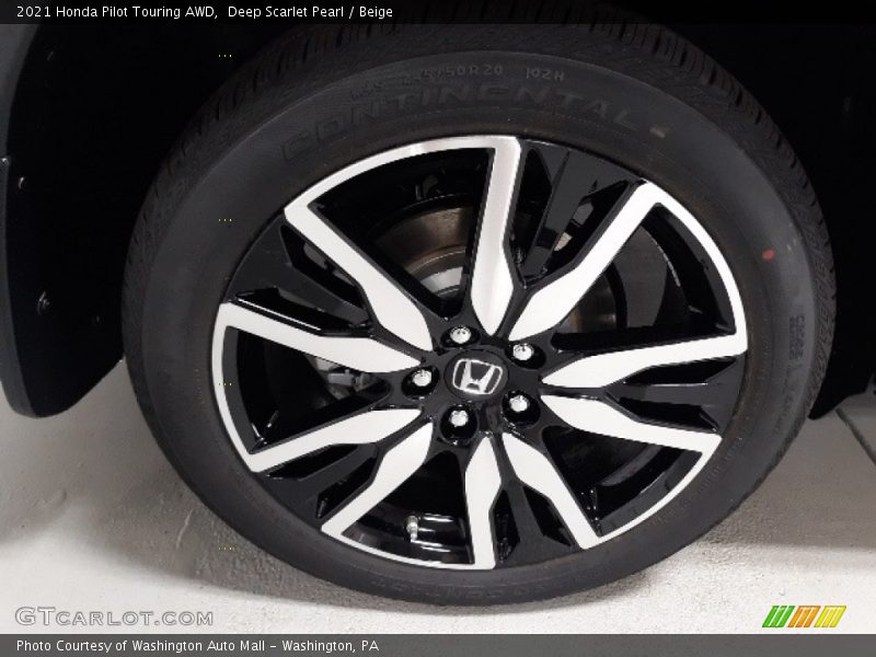 Deep Scarlet Pearl / Beige 2021 Honda Pilot Touring AWD