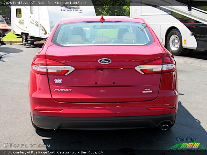 Rapid Red / Medium Light Stone 2020 Ford Fusion SE