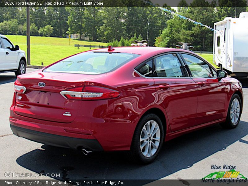 Rapid Red / Medium Light Stone 2020 Ford Fusion SE