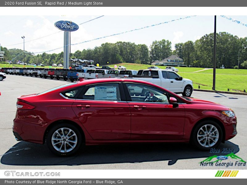 Rapid Red / Medium Light Stone 2020 Ford Fusion SE