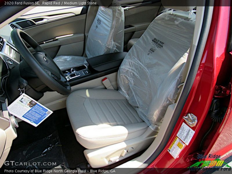 Rapid Red / Medium Light Stone 2020 Ford Fusion SE