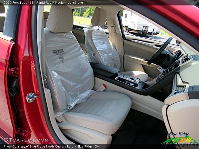 Rapid Red / Medium Light Stone 2020 Ford Fusion SE