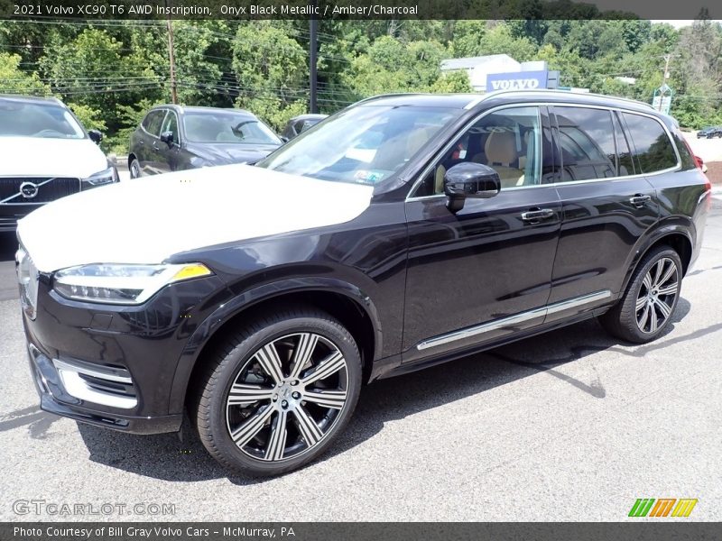 Onyx Black Metallic / Amber/Charcoal 2021 Volvo XC90 T6 AWD Inscription