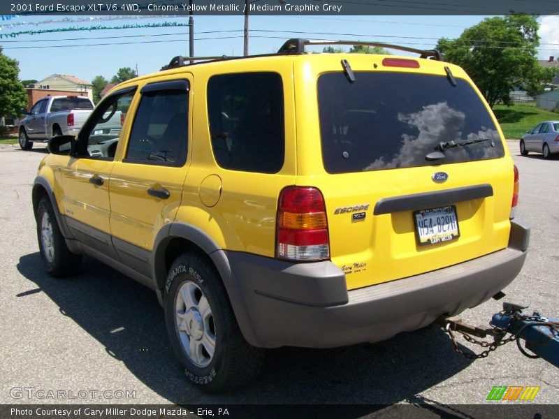 Chrome Yellow Metallic / Medium Graphite Grey 2001 Ford Escape XLT V6 4WD