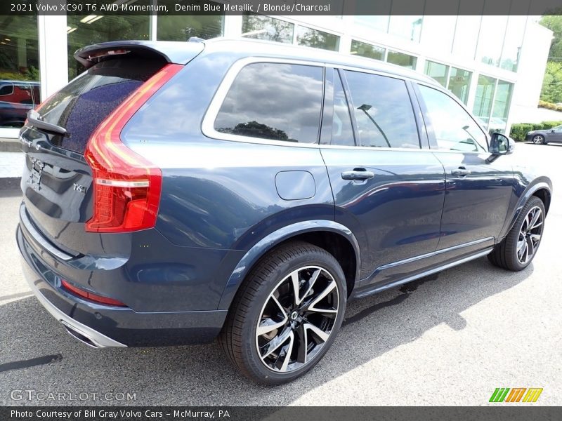 Denim Blue Metallic / Blonde/Charcoal 2021 Volvo XC90 T6 AWD Momentum