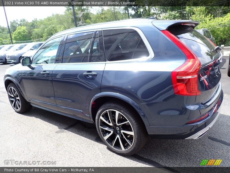 Denim Blue Metallic / Blonde/Charcoal 2021 Volvo XC90 T6 AWD Momentum