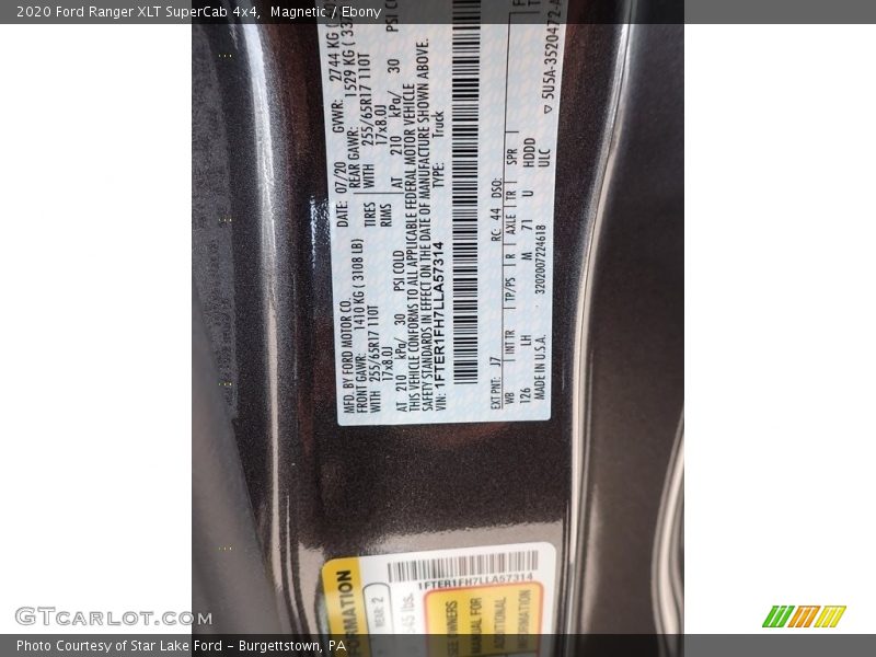 Magnetic / Ebony 2020 Ford Ranger XLT SuperCab 4x4