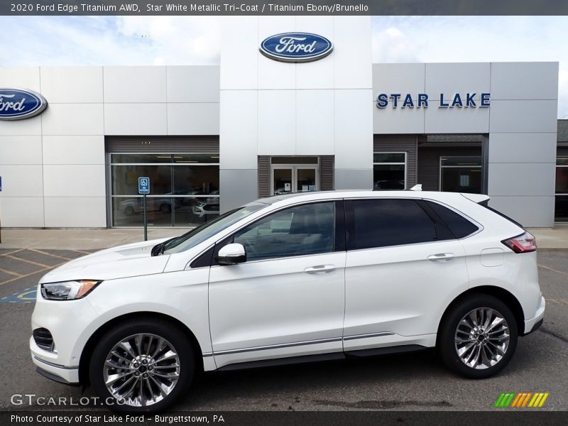 Star White Metallic Tri-Coat / Titanium Ebony/Brunello 2020 Ford Edge Titanium AWD