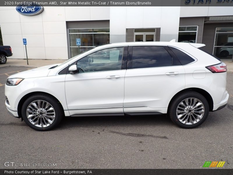 Star White Metallic Tri-Coat / Titanium Ebony/Brunello 2020 Ford Edge Titanium AWD