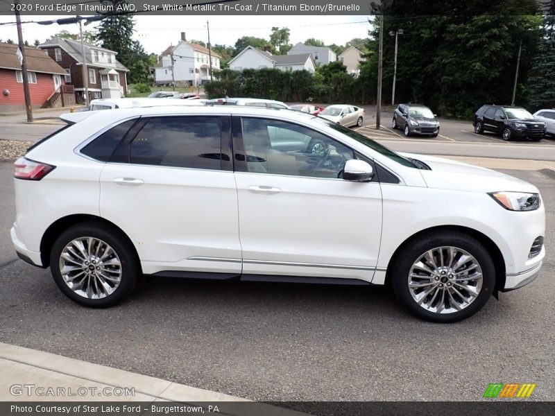 Star White Metallic Tri-Coat / Titanium Ebony/Brunello 2020 Ford Edge Titanium AWD