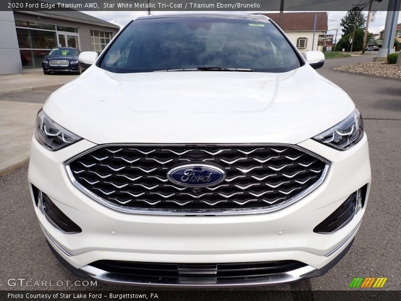 Star White Metallic Tri-Coat / Titanium Ebony/Brunello 2020 Ford Edge Titanium AWD