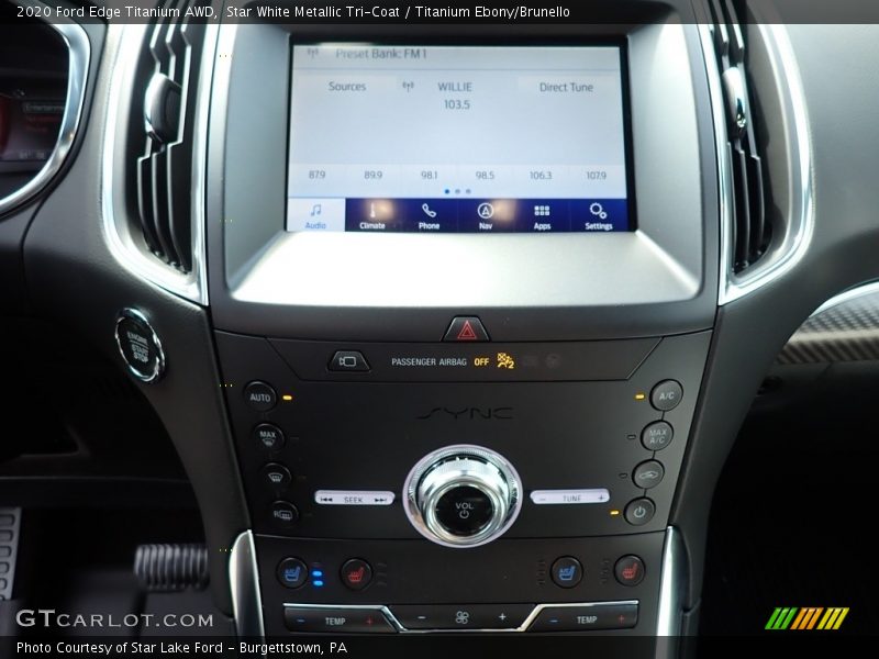 Star White Metallic Tri-Coat / Titanium Ebony/Brunello 2020 Ford Edge Titanium AWD