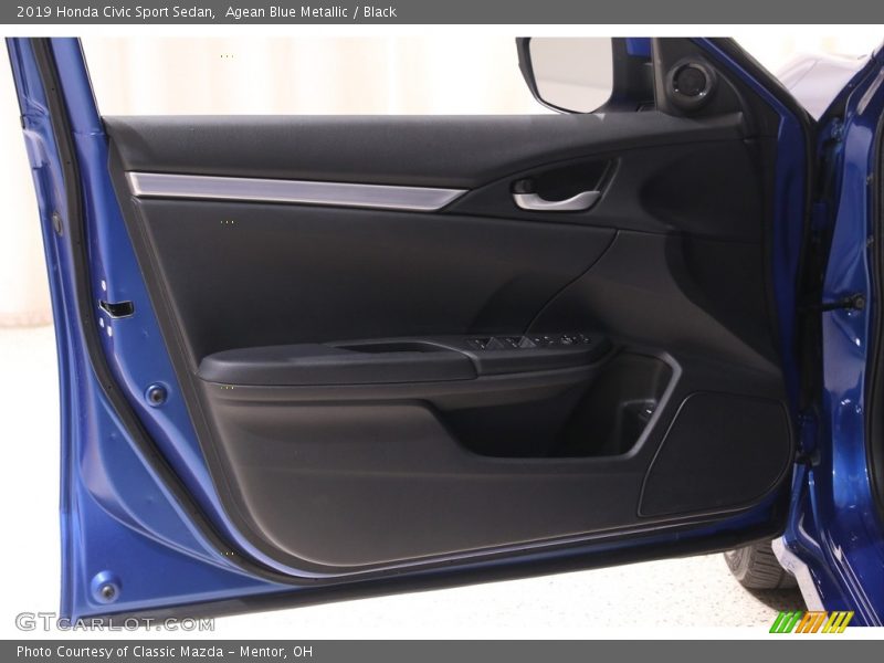 Agean Blue Metallic / Black 2019 Honda Civic Sport Sedan
