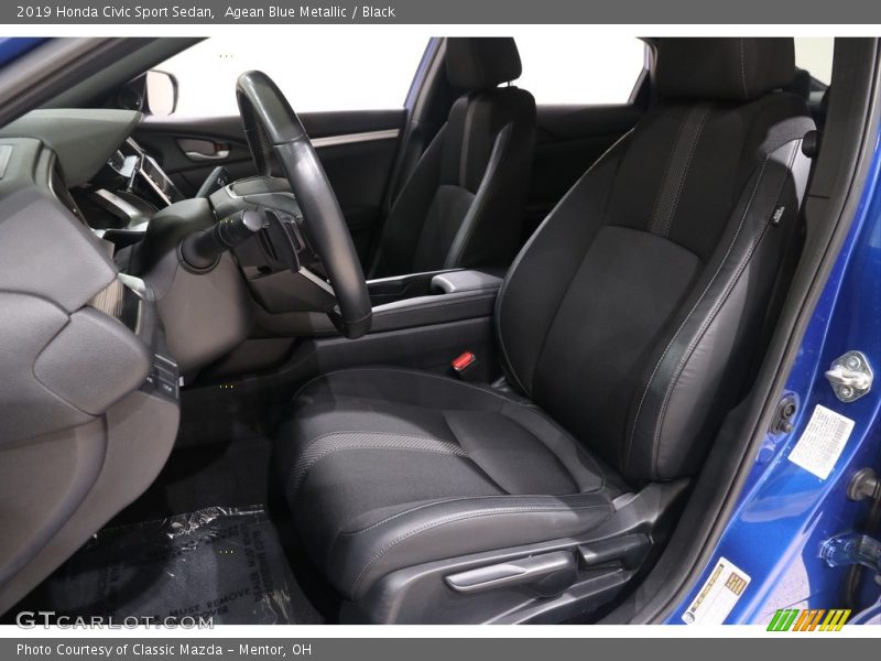 Agean Blue Metallic / Black 2019 Honda Civic Sport Sedan