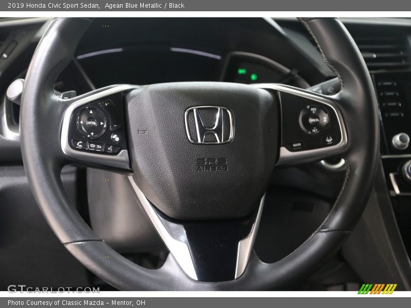 Agean Blue Metallic / Black 2019 Honda Civic Sport Sedan