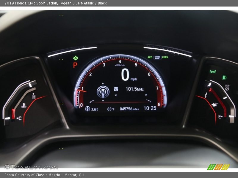 Agean Blue Metallic / Black 2019 Honda Civic Sport Sedan