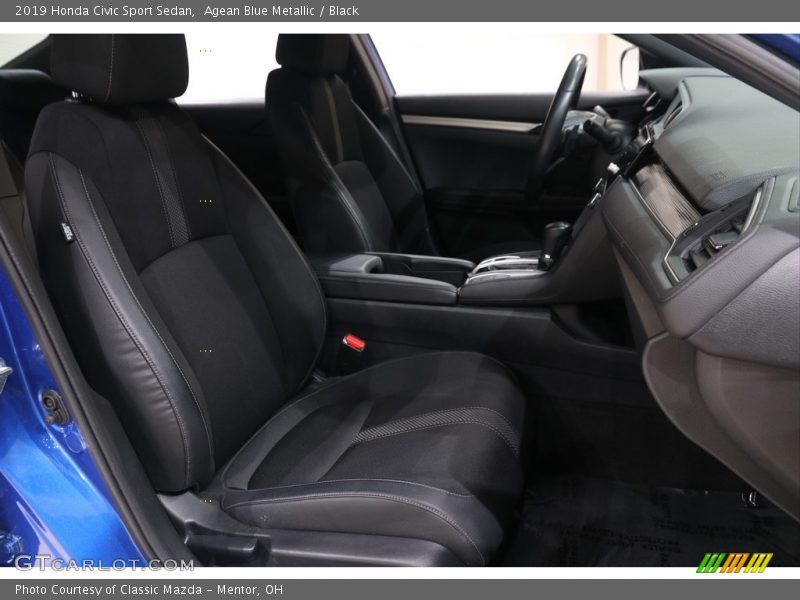Agean Blue Metallic / Black 2019 Honda Civic Sport Sedan
