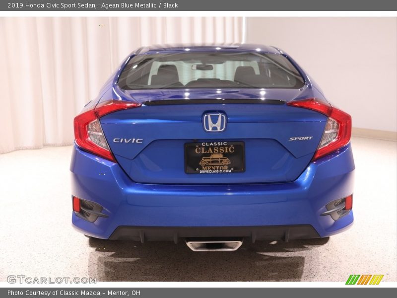 Agean Blue Metallic / Black 2019 Honda Civic Sport Sedan