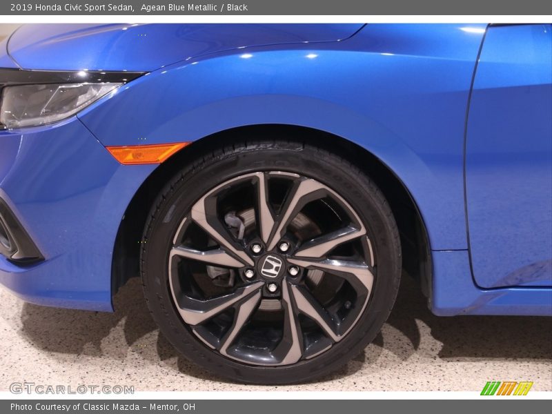 Agean Blue Metallic / Black 2019 Honda Civic Sport Sedan