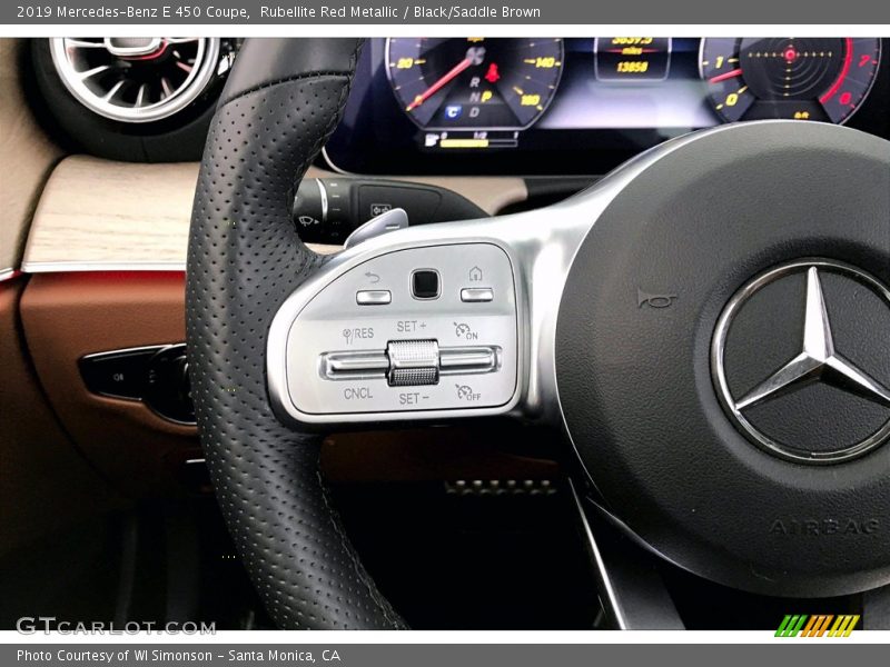 Rubellite Red Metallic / Black/Saddle Brown 2019 Mercedes-Benz E 450 Coupe