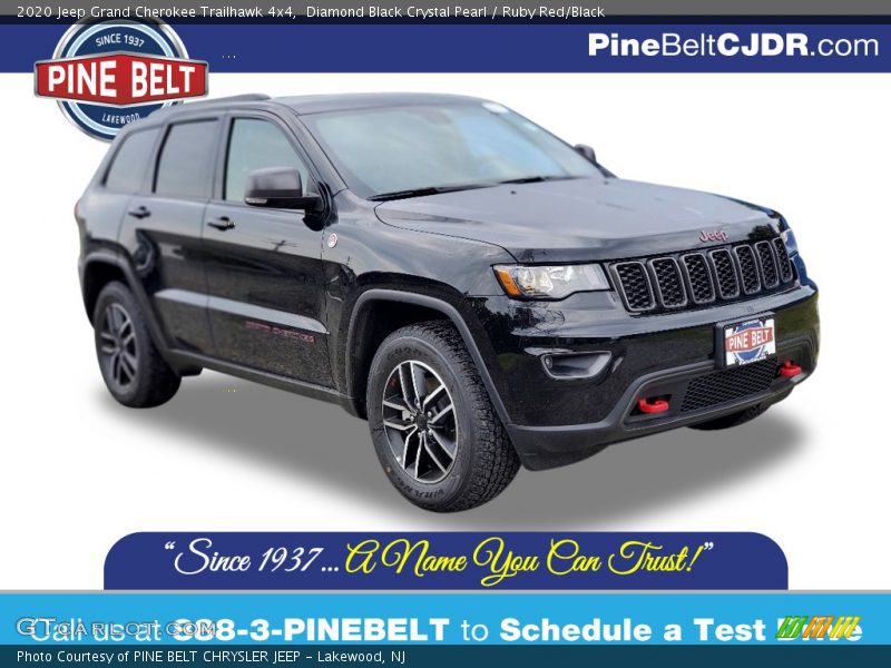 Diamond Black Crystal Pearl / Ruby Red/Black 2020 Jeep Grand Cherokee Trailhawk 4x4